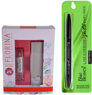 

Blue Heaven Florina Glossy Lipstick (Red Cherry) & Line Design Sketch Eyeliner(Set of 2)
