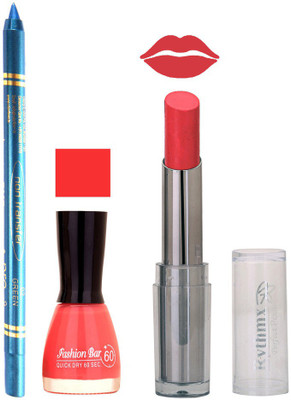 

Rythmx Lipstick , Nail Polish And Turquoise Blue Kajal Makeup Combo 1176(Set of 3)
