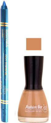 

Fashion Bar Musted Nail Polish With Pro Non Transfer Turquoise Blue Kajal 110(Set of 2)