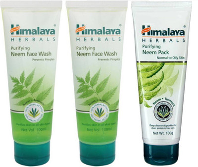 

Himalaya Neem facewash and pack combo(Set of 3)