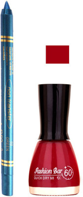 

Fashion Bar Neon Pink Nail Polish With Pro Non Transfer Turquoise Blue Kajal 64(Set of 2)