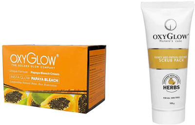 

Oxyglow Golden Glow Payaya Bleach & Honey & Papaya Enzyme Scrub Pack 100gm(Set of 2)