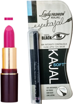 

Lady Fashion Lipstick And Kajal Combo(Set of 2)
