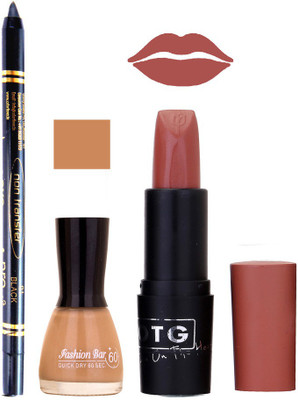 

Fashion Bar Nail Polish , OTG Lipstick , Black Kajal Combo 121(Set of 3)