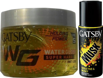 Gatsby Musk Deodorant ,Water Gloss Super Hard(Set of 2)