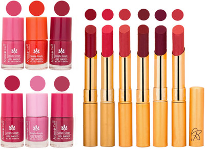 

Aroma Care Quick Dry Nail Polish and Rythm Lipstick Combo 1803201875(Set of 12)