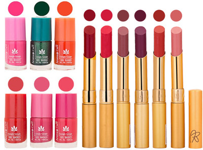

Aroma Care Perfect Combo of Nail Polish and Rythm Lipstick Popular Shades in Wholesale Rate 2332017041(Set of 12)