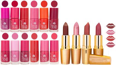 

Aroma Care Lot of 12-piece Surprise Nail Polish Set and Rythm Lipsticks Combo 09(Set of 16)
