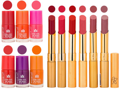 

Aroma Care Nail Polish Set and Rythm Lipstick Sets ( Modern Shades) 1803201709(Set of 12)