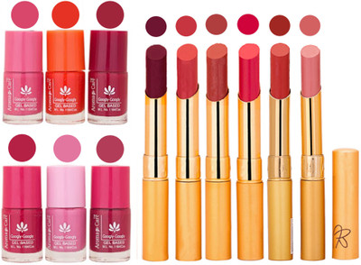 

Aroma Care Quick Dry Nail Polish and Rythm Lipstick Combo 1803201998(Set of 12)