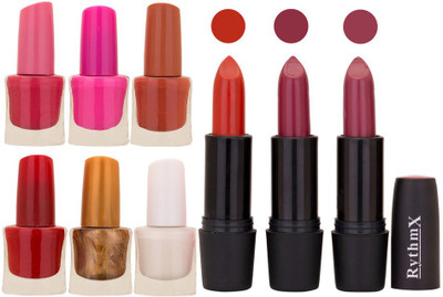 

Rythmx NEW STB RYTH BLK LIPSTICKS AND NAIL POLISH IMPORTANT COMBO 41(Set of 9)