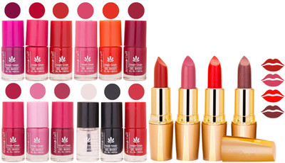 

Aroma Care All About Nail 12 Piece Color Nail Lacquer Combo Set + 4 Rythm Creamy Matte Lipstick Combo 67(Set of 16)