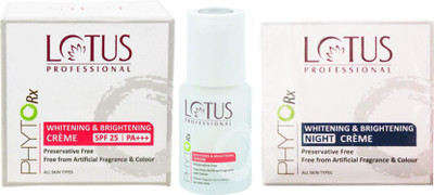 

Lotus Phyto Rx Whitening Brightening Creme (50 g), Whitening Brightening Night Creme (50 g) and Whitening Brightening Serum (30 ml)(Set of 3)