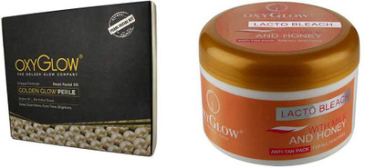 

Oxyglow Golden Glow Radiance Pearl Facial Kit & Lacto Bleach (500 G)(Set of 2)