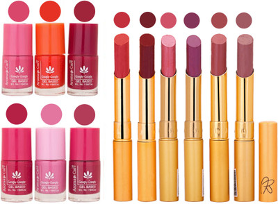 

Aroma Care Quick Dry Nail Polish and Rythm Lipstick Combo 1803201972(Set of 12)