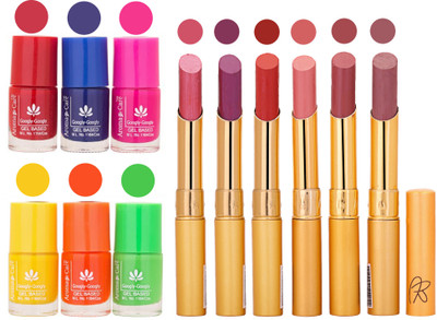 

Aroma Care Makeup Women Nail Polish and Exclusive Long Lasting Lipstick Set 165(Set of 12)
