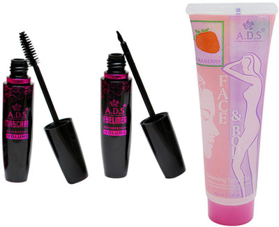 

ADS 1625 Waterproof Eyeliner / Mascara / Strawberry Cleansing scrub gel(Set of 3)