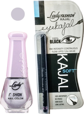 

Lady Fashion Nail Polish and Kajal Combo 2010201632(Set of 2)