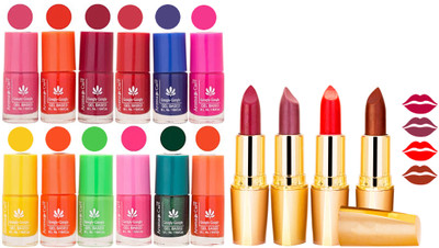

Aroma Care Gel Nail Polish Set Quick Dry, Long Lasting and Creamy Matte Lipstick Combo 73(Set of 5)