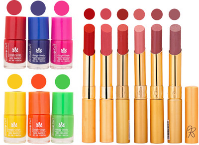 

Aroma Care Makeup Women Nail Polish and Exclusive Long Lasting Lipstick Set 81(Set of 12)