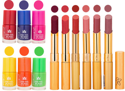 

Aroma Care Makeup Women Nail Polish and Exclusive Long Lasting Lipstick Set 145(Set of 12)