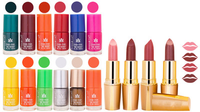 

Aroma Care Lot of 12-piece Surprise Nail Polish Set and Rythm Lipsticks Combo 120(Set of 16)