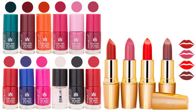 

Aroma Care All About Nail 12 Piece Color Nail Lacquer Combo Set + 4 Rythm Creamy Matte Lipstick Combo 61(Set of 16)