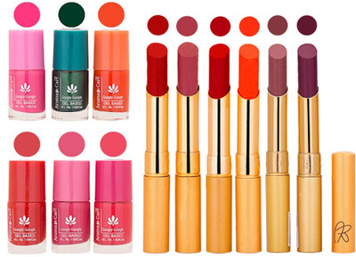 

Aroma Care Perfect Combo of Nail Polish and Rythm Lipstick Popular Shades in Wholesale Rate 2332017121(Set of 12)