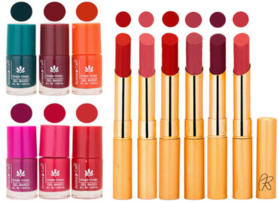 

Aroma Care Famous Combo of Nail Polish with Rythm Long Lasting Lipstick Sets 183201754(Set of 12)