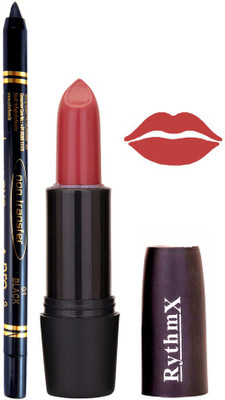 

Rythmx Gajri Shades Lipstick And Pro Non Transfer Black Kajal 3897(Set of 2)