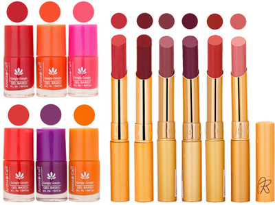 

Aroma Care Nail Polish Set and Rythm Lipstick Sets ( Modern Shades) 1803201805(Set of 12)