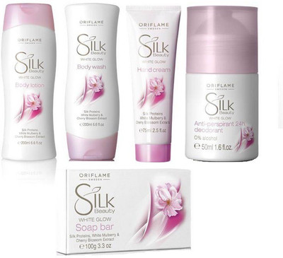 

Oriflame Sweden Silk Beauty White Glow Kit(Set of 5)