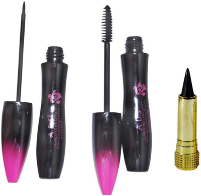 ADS Waterproof Eyeliner / Mascara with Black Kajal(Set of 3)