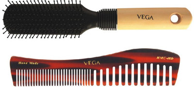 

VEGA Premium Flat Hair Brush E8-Fb With Shampoo Comb Hmc 48d(Set of 2)
