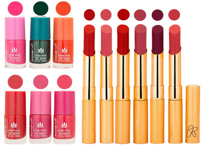 

Aroma Care Perfect Combo of Nail Polish and Rythm Lipstick Popular Shades in Wholesale Rate 2332017054(Set of 12)