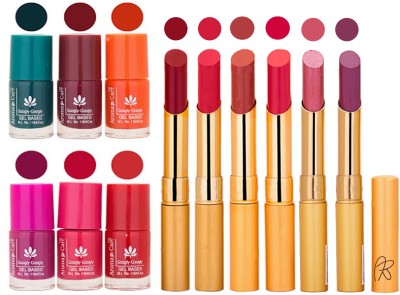 

Aroma Care Famous Combo of Nail Polish with Rythm Long Lasting Lipstick Sets 183201733(Set of 12)