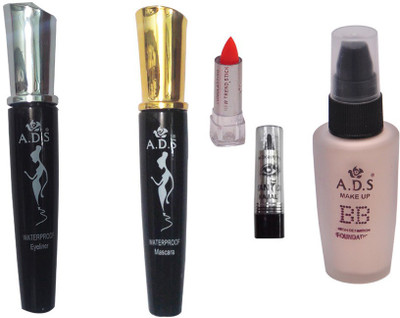 

ADS Eyeliner, Mascara, Foundation, Lipstick and Kajal(Set of 5)