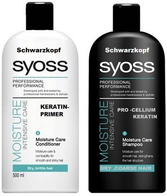 

Schwarzkopf Syoss moisture intensive care Keratin shampoo and conditioner(Set of 2)