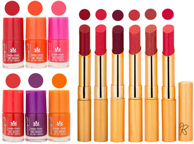 

Aroma Care Nail Polish Set and Rythm Lipstick Sets ( Modern Shades) 1803201725(Set of 12)