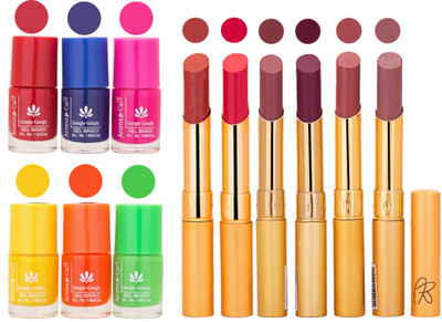 

Aroma Care Makeup Women Nail Polish and Exclusive Long Lasting Lipstick Set 152(Set of 12)