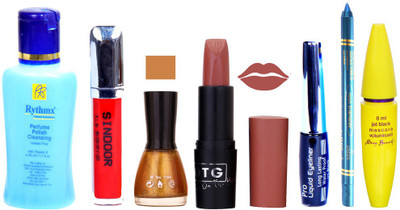 

Rythmx Remover + OTG Lipstick And Nail Polish, Eyliner, Sindoor, Kajal, Mascara Makeup Combo(Set of 7)