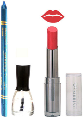 

Rythmx Lipstick , Nail Polish And Turquoise Blue Kajal Makeup Combo 1091(Set of 3)