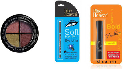 

Blue Heaven shadow,bold mascara,kajal(Set of 3)