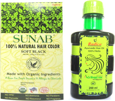 

Sunab Soft Black + Ayurvedic Hair Oil(Set of 6)