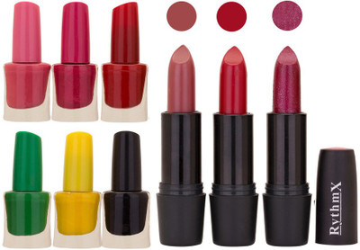 

Rythmx NEW STB RYTH BLK LIPSTICKS AND NAIL POLISH IMPORTANT COMBO 28(Set of 9)