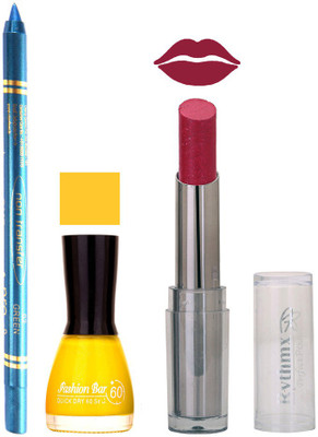 

Rythmx Lipstick , Nail Polish And Turquoise Blue Kajal Makeup Combo 1100(Set of 3)