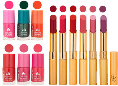 

Aroma Care Perfect Combo of Nail Polish and Rythm Lipstick Popular Shades in Wholesale Rate 2332017007(Set of 12)