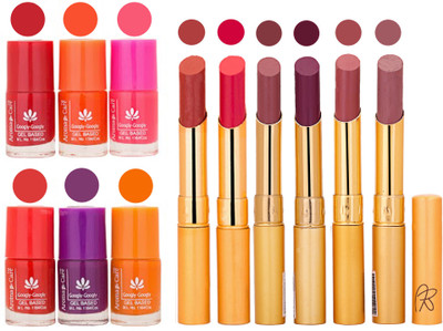 

Aroma Care Nail Polish Set and Rythm Lipstick Sets ( Modern Shades) 1803201852(Set of 12)