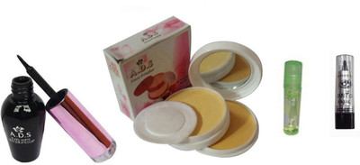 

ADS 1612 Eyeliner, Kajal, Compact Powder, Lip Gloss(Set of 4)