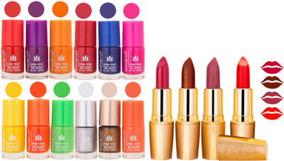 

Aroma Care Gel Nail Polish Set Quick Dry, Long Lasting and Creamy Matte Lipstick Combo 1237(Set of 16)
